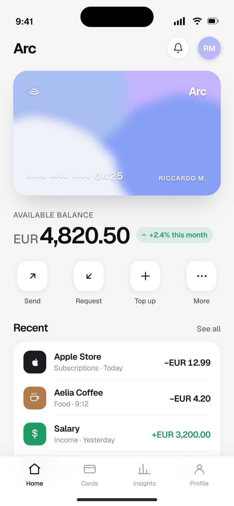 Arc, a mobile banking app