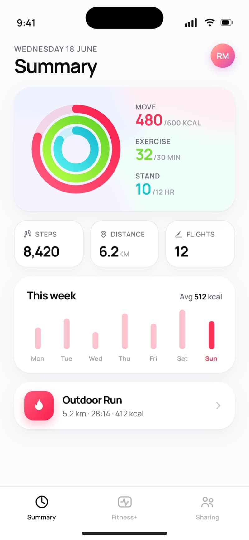 Move, a fitness tracking app